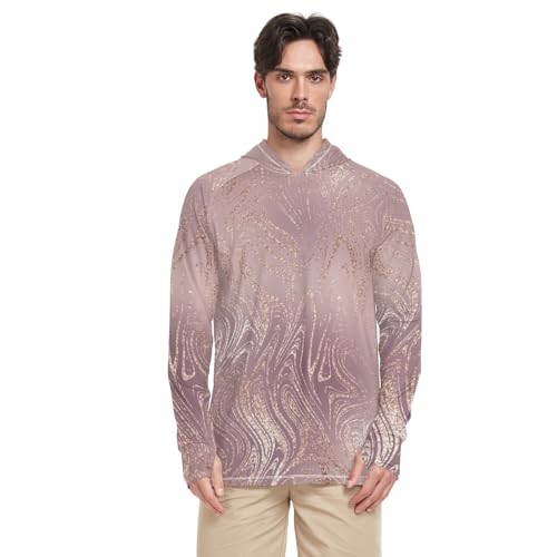 GAIGEO Light UPF Shirt Men, Breathable Summer Long Sleeve Shirts for Men, Moisture Wicking Beach Shirts, Coral S