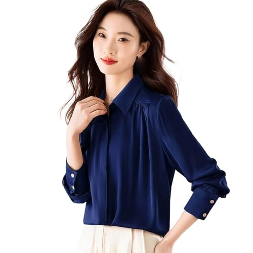 Chemise à manches longues satinée unie la fluidité décontractée du printemps