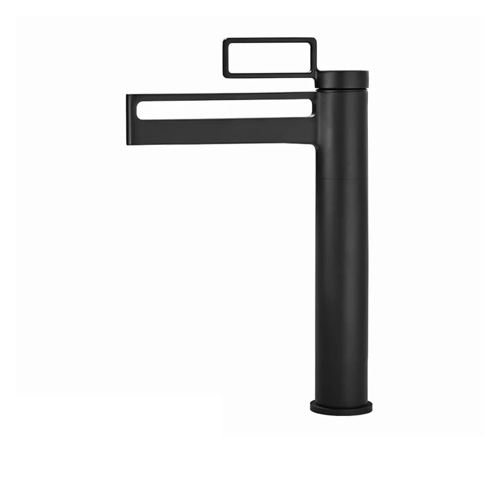 Dfghnbvc Black Tall Bathroom Basin Taps Single Handle Waterfall Faucet Solid Brass Basin Mixer Tap - Hollowed Out Design Water Tap Mixer Tap Faucet,-Tall
