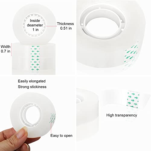Transparent Tape, 16 Rolls Clear Tape Refills For Dispensers, 3/4'' X 1800'', Inviseble Tape, All Purpose Transparent Glossy Tape, Gift Wrapping Tape, Suitable For Office, Home, School #TOP1