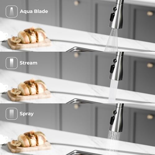 WildVenture Touchless Kitchen Faucet with Dual Motion Sensors – Pull-Down Sprayer – Water-Saving Stainless Steel Basin Tap – Single Handle, 1 or 3 Hole, Modern for Farmhouse, RV, Laundry, Bar – by WildVenture - Used condition - Image 7