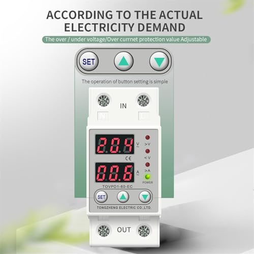 Relé protector contra sobretensión ajustable 40A para evitar averías 230V 5