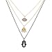 Lux Accessories Hamsa Elephant Pave Evil Eye BFF Best Friends Forever Necklace Set (3 PC)