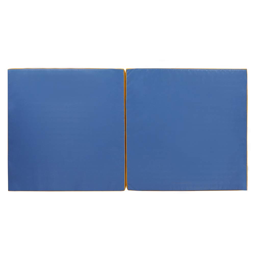 Grevinga Klappbare Turnmatte RG 35 – 200 x 100 x 6 cm – Blau/Gelb - Made in Germany - Faltbare Gymnastikmatte für Fitness, Sport und Gymnastik, Rutschfest und Platzsparend, Weichbodenmatte