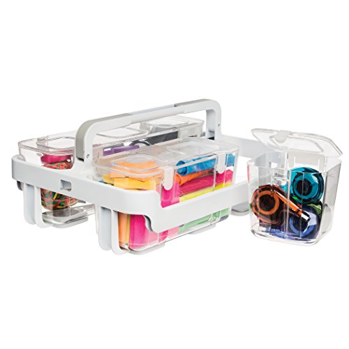 Deflecto Desk Supplies Organizer Caddy, Three Clear Compartments #TOP1