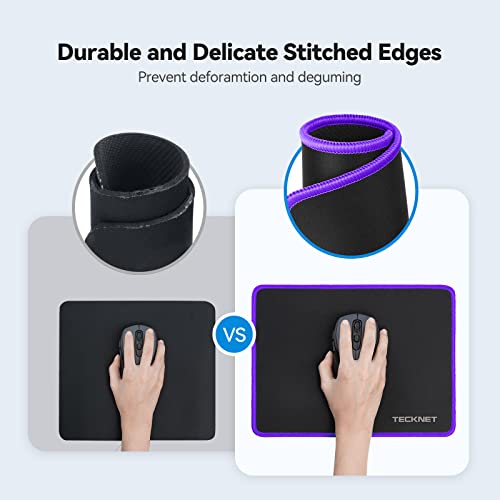 Miniatura 2 de Tecknet Alfombrilla Ratón Gaming - 270x210x3mm Mouse Pad Con Base Goma Antideslizante, Superficie Impermeable, Bordes Cosidos, Seguimiento Suave Y Preciso, Compatible Con Ratones Láser Y Ópticos