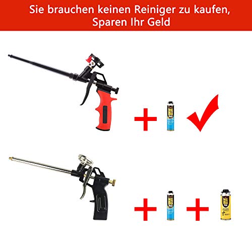 Schaumpistole, selbstreinigende Schaumpistole, PU Expanding Foam Gun, Schaumpistole Teflon beschichtet (PTFE), geeignet zum Abdichten, Füllen, Abdichten, für den Heim und Bürogebrauch