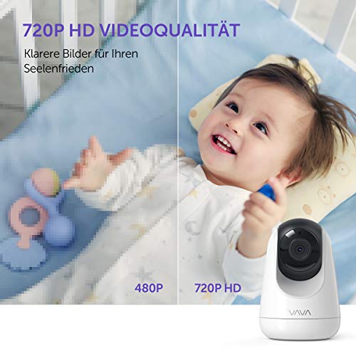 VAVA Babyphone mit Kamera 720P HD 5 Zoll Video Baby Monitor mit 24 Std. Laufzeit, Nachtsichtkamera, 300m Signalreichweite, Temperatursensor, Gegensprechfunktion & Zoom Funktion - 3
