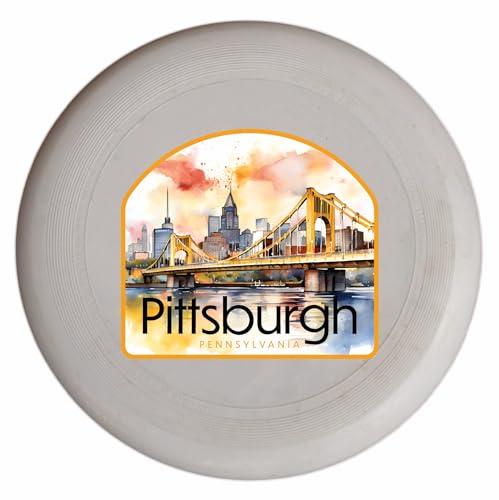 Pittsburgh Pennsylvania Yellow Bridge Design Souvenir Frisbee Flying Disc 4-Pack