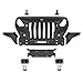 Hooke Road JK Mad Front Bumper Grille with Wings for 2007-2018 Jeep Wrangler JK & Unlimited 2/4 Doors, Steel Offroad Bumper with Winch Plate, D-rings, LED Lights