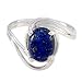 Produktbild Joyas Plata echte Edelsteine ovale Form ein Stein Cabochon Lapislazuli Ring - Sterling Silber blau Lapislazuli Ring - Oktober Geburt Waage Astrologie echte Edelsteine Ring