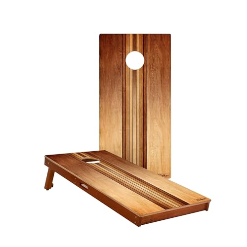 Skip's Garage Retro Woody Waterproof Cornhole Boards - Includes (2) Boards (NO Bags) + (2) Board Edge Lights