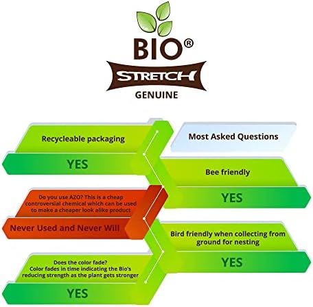 Biostretch Soft Plant Ties for Climbing Plants (Stretchy Olive Green Garden Twine and Plant String - Olive Bio Roll X 1)