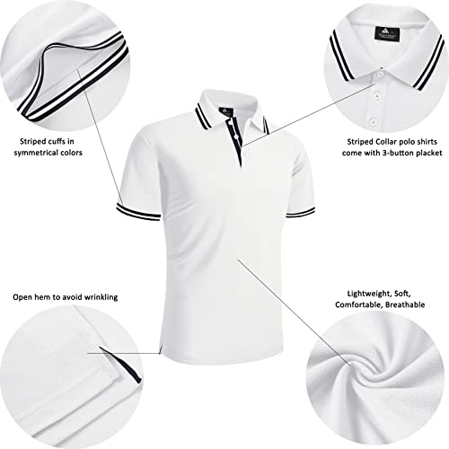 Secood White Polo Shirts For Men Casual Stylish Shirts Performance Golf Shirt Tennis T Shirt #TOP2