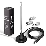 Bingfu Antenna Radio DAB FM Interni 79 cm Stilo Telescopico Digitali Antenna Radiolina Ricambio con Base Magnetica Cavo da 3 m 75 ohm perRicevitore AV Audio Video