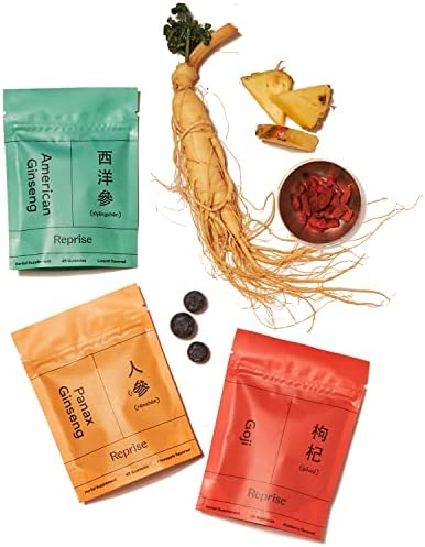 Reprise Energy Bundle - Includes American Ginseng, Panax Ginseng and Goji, 45 Gummies