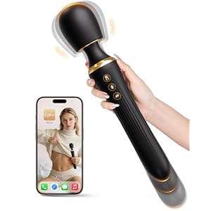 2-in-1 Dual-Ended Vibrator Wand – 8 Vibration Modes, Thrusting Dildo & Message Wand Head, 3 Independent Buttons, IPX7 Waterproof Liquid Silicone, USB Rechargeable Adult Sex Toys for Solo & Couple Play