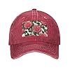 Beautiful Pink Roses Printed Baseball Cap, Unisex, Adjustable Golf/Tennis/Beach/Hiking Cap Black #1