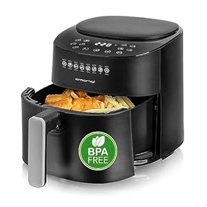 Emerio Grote digitale heteluchtfriteuse, TOP AirFryer, frituren zonder extra olie, 4,5 liter volume, 8 automatische programma’s, Cool Touch, BPA-vrij, snelle opwarming, 1300 watt, AF-129369