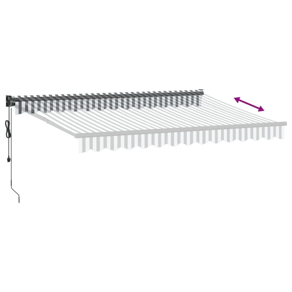 Gecheer Tenda Retrattile Antracite e Bianca 3,5x2,5m Tessuto/Alluminio,Tenda,da Sole,Retrattile,Tenda da Sole per Balcone,Esterno,Patio,Tenda Balcone,Tenda Esterno Sole,Tenda da Sole a Muro,P3216119