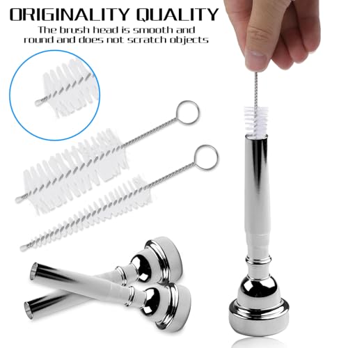 Trompete Reinigung Pflege Kit,Reinigungsbürsten für Blechblasinstrumente,Reinigungsbürsten für Blechblasinstrumente mit Mundstück,Trumpet Cleaning Kit,die Wartung und Pflege von Musikinstrumenten