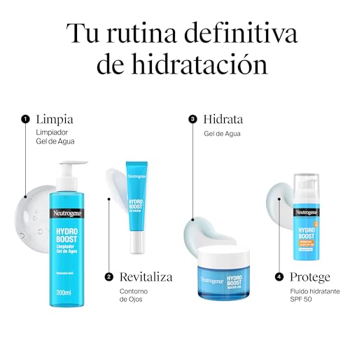 Neutrogena Hydro Boost Gel de agua (50 ml), gel hidratante facial con ácido hialurónico y aminoácidos, 72 horas de hidratación, fórmula no grasa, para piel normal o mixta - imagen 8