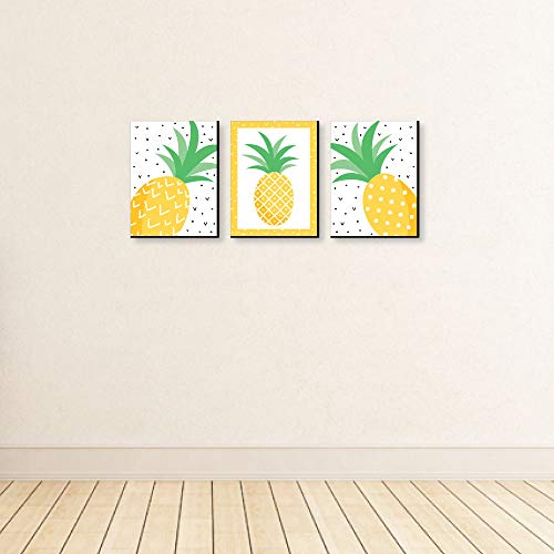 Big Dot Of Happiness Tropical Pineapple - Nursery Wall Art, Kids Room Decor And Summer Home Decorations Ideas - 7.5 X 10 Inches - Set Of 3 Prints #TOP2