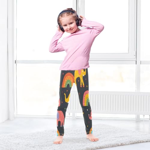 Toddler Girls Leggings Printed Yoga Pants Leggings Elephant Rainbow for Kids4