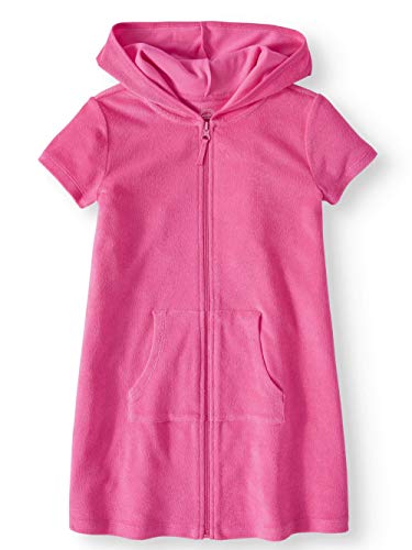 Wonder Nation Girls Hooded Zip Front Terry Swimsuit Cover Up - Main Image