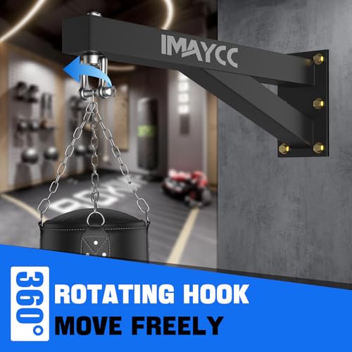 IMAYCC Neu Boxsack Halterung, Hochbelastbare Boxsack Wandhalterung, Strapazierfähige Konstruktion für Zuhause oder Fitnessstudio, Geeignet für Kickboxingsack, MMA-Säcken usw. Punch Bag Wall Mount