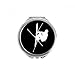 Skateboarding Black Sport Outline Hand Compact Mirror Round Portable Pocket Glass