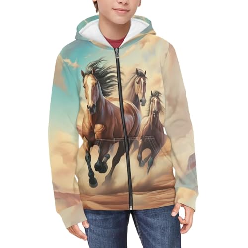 Upetstory Kids Zip Up Hoodie Girls Boys 6-16 Years Old Hooded Sweatshirt3