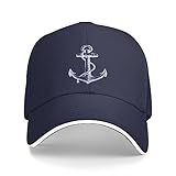 Nautical Knot Anchor Baseball Cap Men Women Adjustable Peaked Sandwich Dad Hats Golf Hat Navy Blue