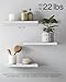 BAYKA White Floating Shelves for Wall – Rustic Wood Wall Shelves with Metal Brackets for Bathroom, Bedroom, Kitchen, or Living Room Decor Organization – Set of 3, Sturdy Storage with 22lb Capacity
