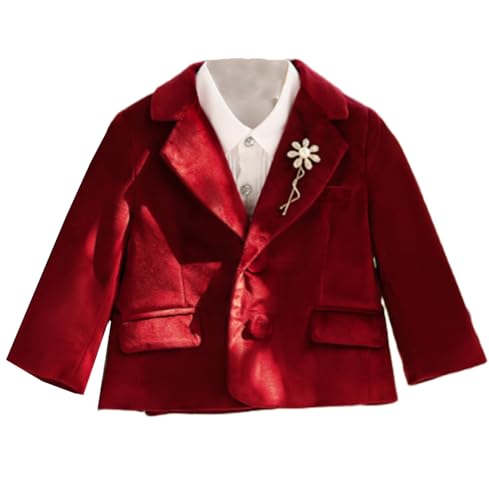 Manteau boutonné garçon pour mariage et fêtes de fin d'année en velours