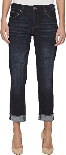 KUT from the Kloth Amy Crop Straight Leg Jeans Acknowledging/Euro Base Wash 0 25.5,