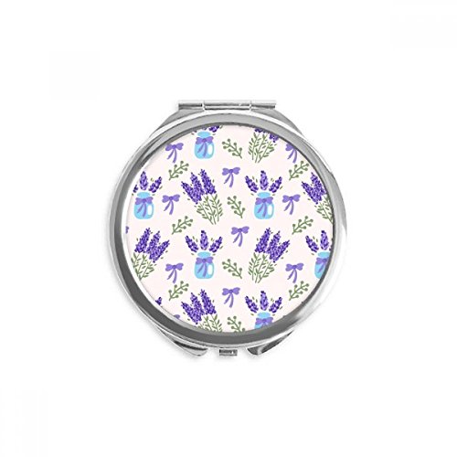 Miroir de poche lavande portable pour se maquiller en voyage