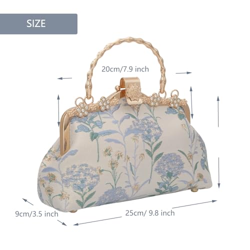 YeBon Retro Shoulder Chain Messenger Clutch Chinese Style Embroidered Jacquard Women's Evening Bags2