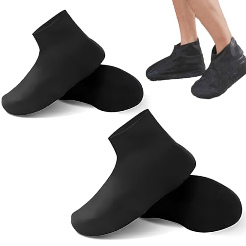 QOWIJEX 2 Paia Copriscarpe Impermeabili, Riutilizzabile Copri Scarpe per Pioggia, Copriscarpe Pioggia Gomma, Copri Scarpe Pioggia per Pioggia e Neve, Combinazione di due misure（L, M）