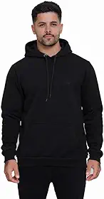 Moletom Masculino Preto Flanelado 3 Cabos Grosso com Capuz e Bolso Canguru – Antipilling, Confortável e Quente