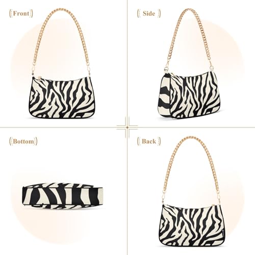 Image of Shoulder Bags for Women Animal Zebra Leopard Cheetah Tiger Print Hobo Tote Handbag Small Clutch Purse with Zipper Closure