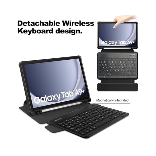 Carcasa Samsung Tab A8 con teclado y portabolígrafo giro 360 azul 3