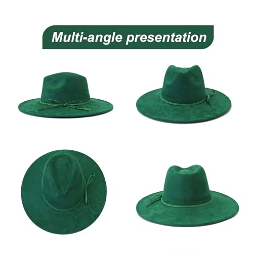 Image of Fedora Hats for Women Man with Big Wide Brim Classic Suede Panama Hat Western Outdoor hat