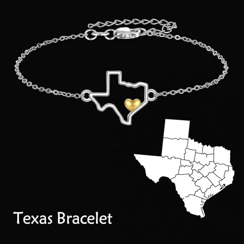 SILBAZ Texas Bracelet Tiny Adjustable Heart American Jewelry American Lover Gift for Women Mom by SILBAZ - Used condition - Image 6