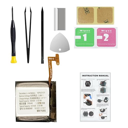 Replacement Battery for Galaxy Watch 4 (40mm) & Galaxy Watch 4 Classic (42mm), EB-BR880ABY Battery for SM-R860 & SM-R880, with Repair Tools & Instruction