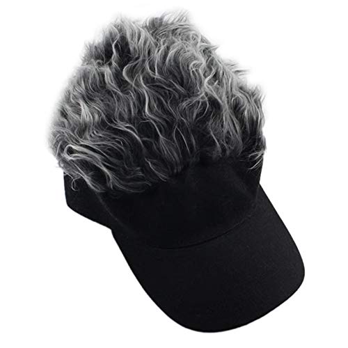 Casquette visière de soleil et faux flair cheveux pour Halloween et soirées déguisées