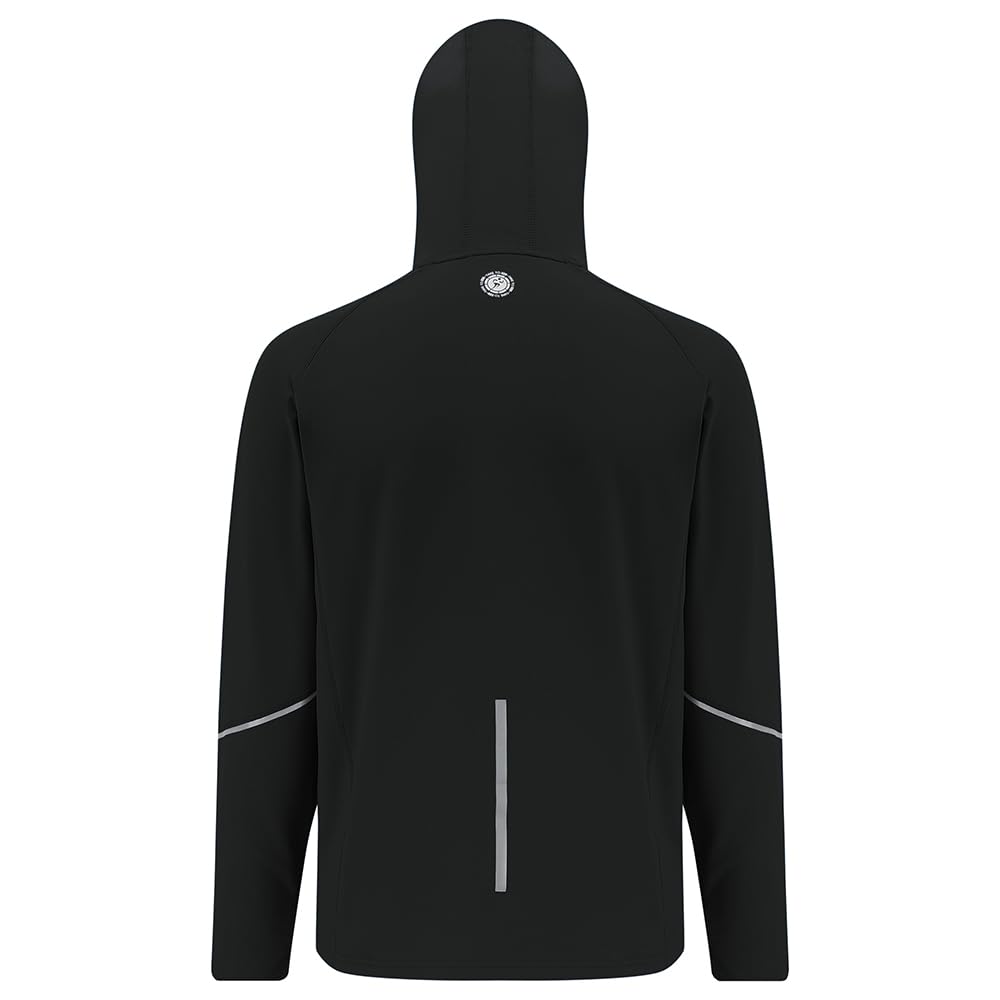 Thermo-Laufjacke für Herren mit Frontreißverschluss Kapuze Taschen
