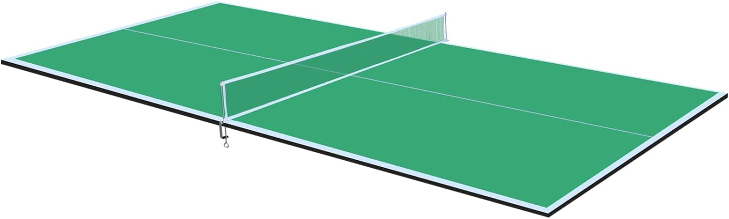 8Ft Green Mid-Size Ping Pong Conversion Foldable & Portable Table Tennis Table for Indoor Games MDF Green Professional 12Mm MDF Indoor Games Indoor Fun