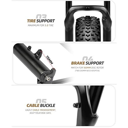 Amazon.co.jp: ファットバイクフォーク 20x5.0 インチタイヤ E バイク