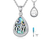 WINNICACA Cremation Jewelry for Ashes Sterling Silver Urn Necklaces for Ashes Keepsake Memorial Pendant Mountain Necklace Mountain Ashes Necklace Memory Gifts for Women